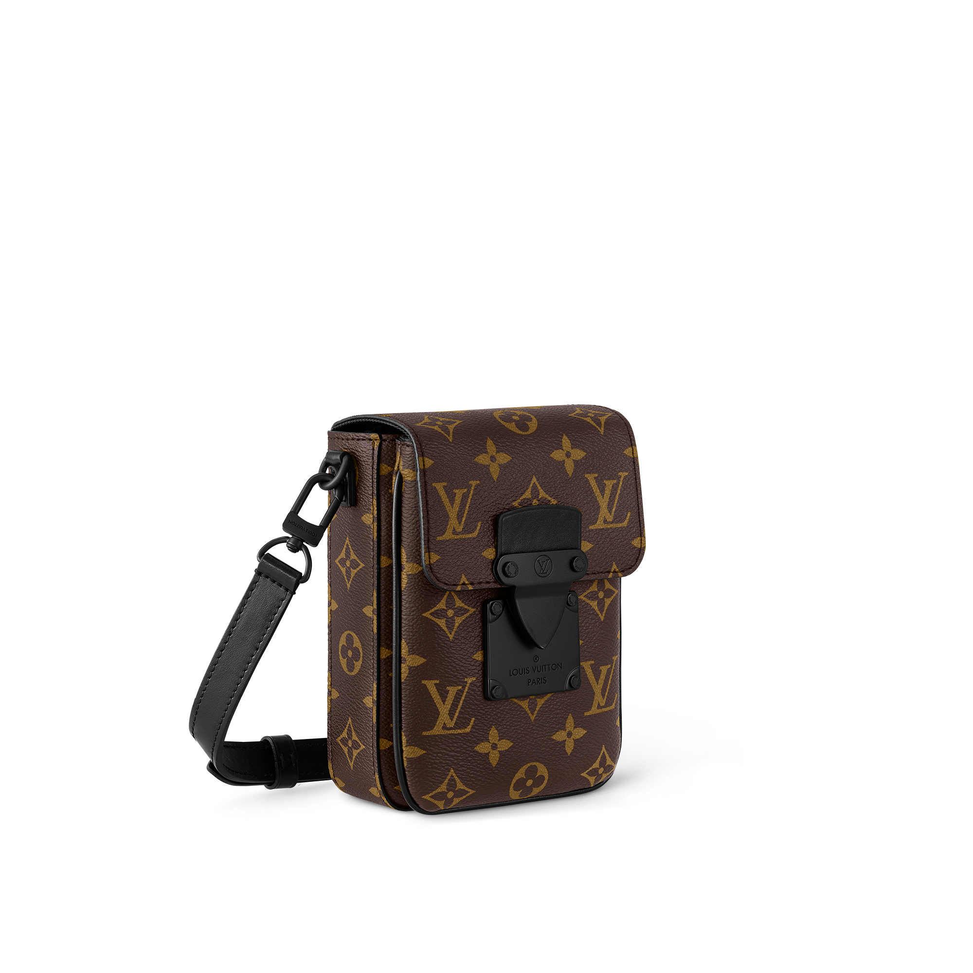 S-Lock Vertical wearable wallet Monogram Macassar in Men