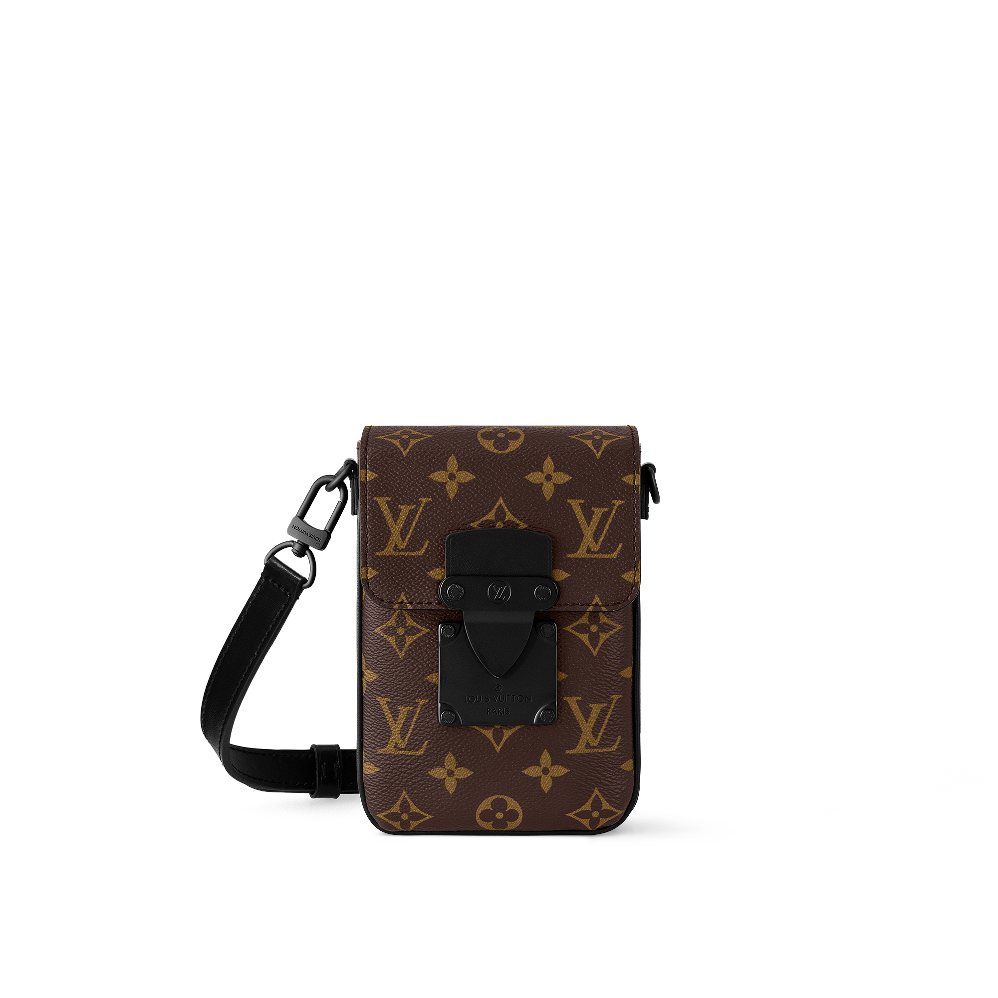 S-Lock Vertical wearable wallet Monogram Macassar in Men