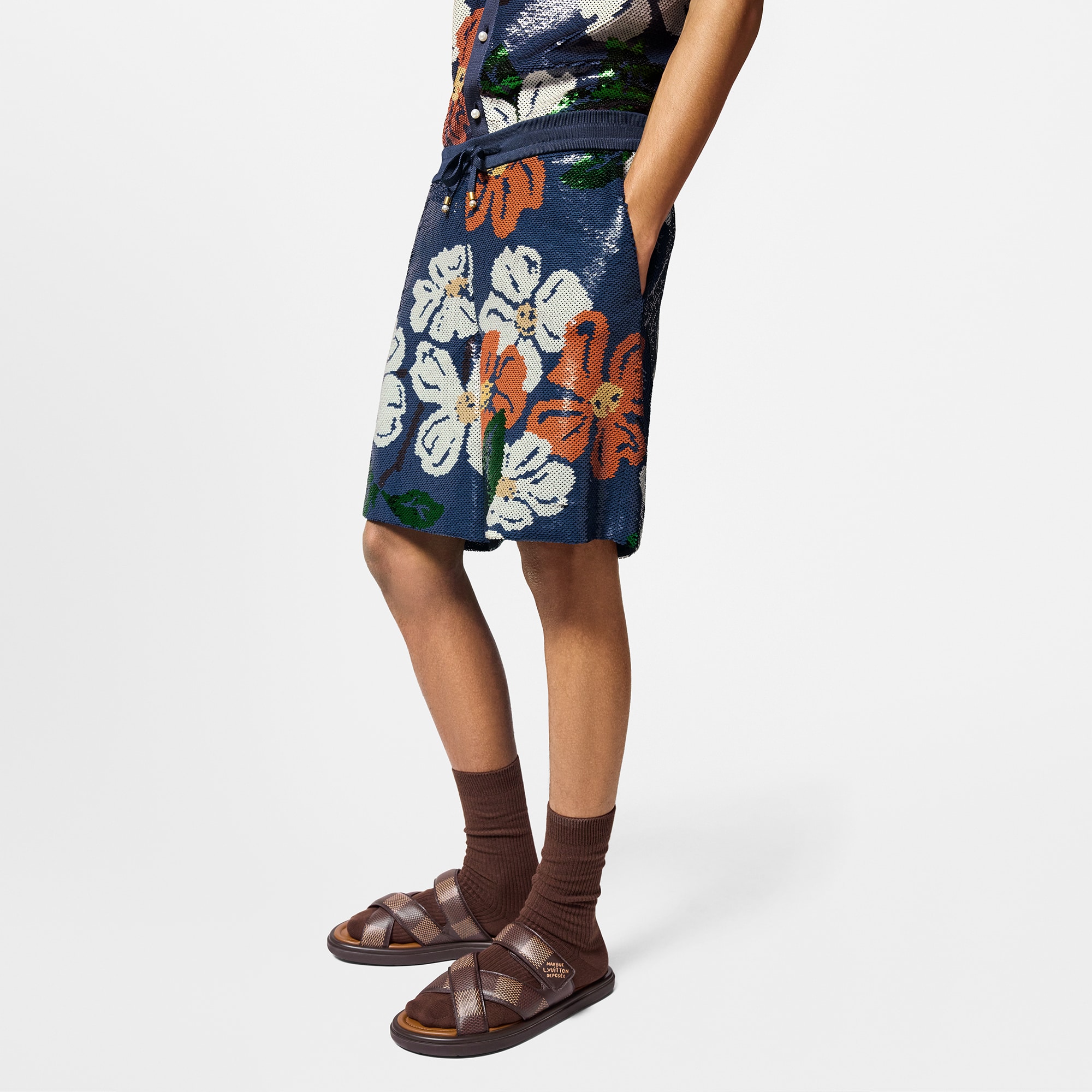 Sequin-Embroidered Shorts  in Men