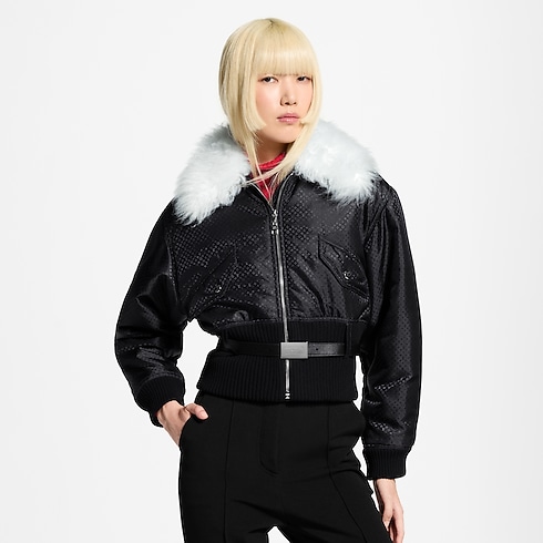 Shearling Collar Nanogram Bomber Jacket in Women's Ready-to-Wear Coats and Jackets collections by Louis Vuitton (Product zoom)