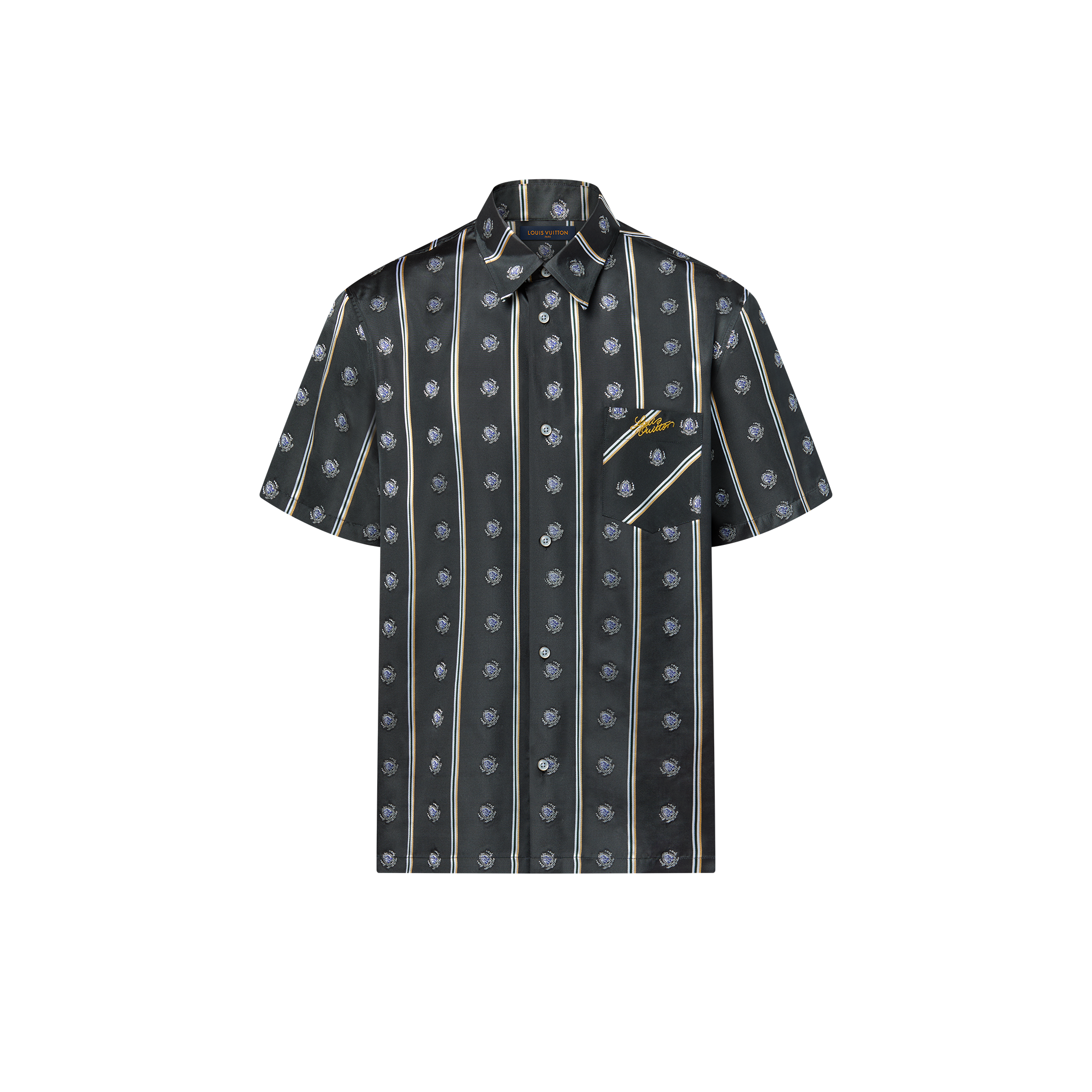 Short-Sleeved Silk Shirt  in Men