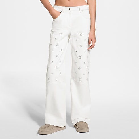 Signature Sequin Wide-Leg Jeans in Women's Ready-to-Wear Pants and Shorts collections by Louis Vuitton (Product zoom)