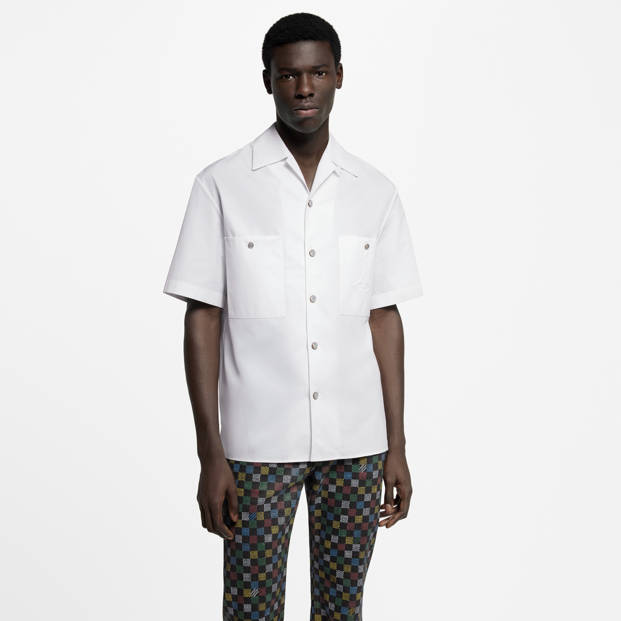 Signature Short-Sleeved Cotton Shirt  in Men