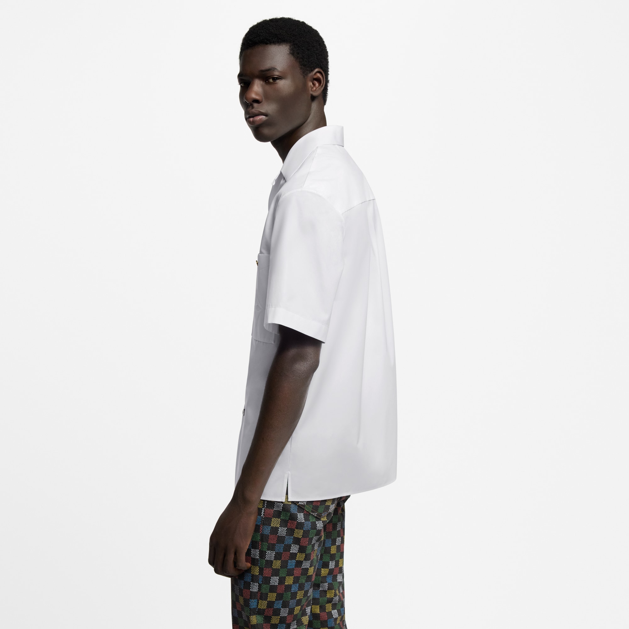 Signature Short-Sleeved Cotton Shirt  in Men