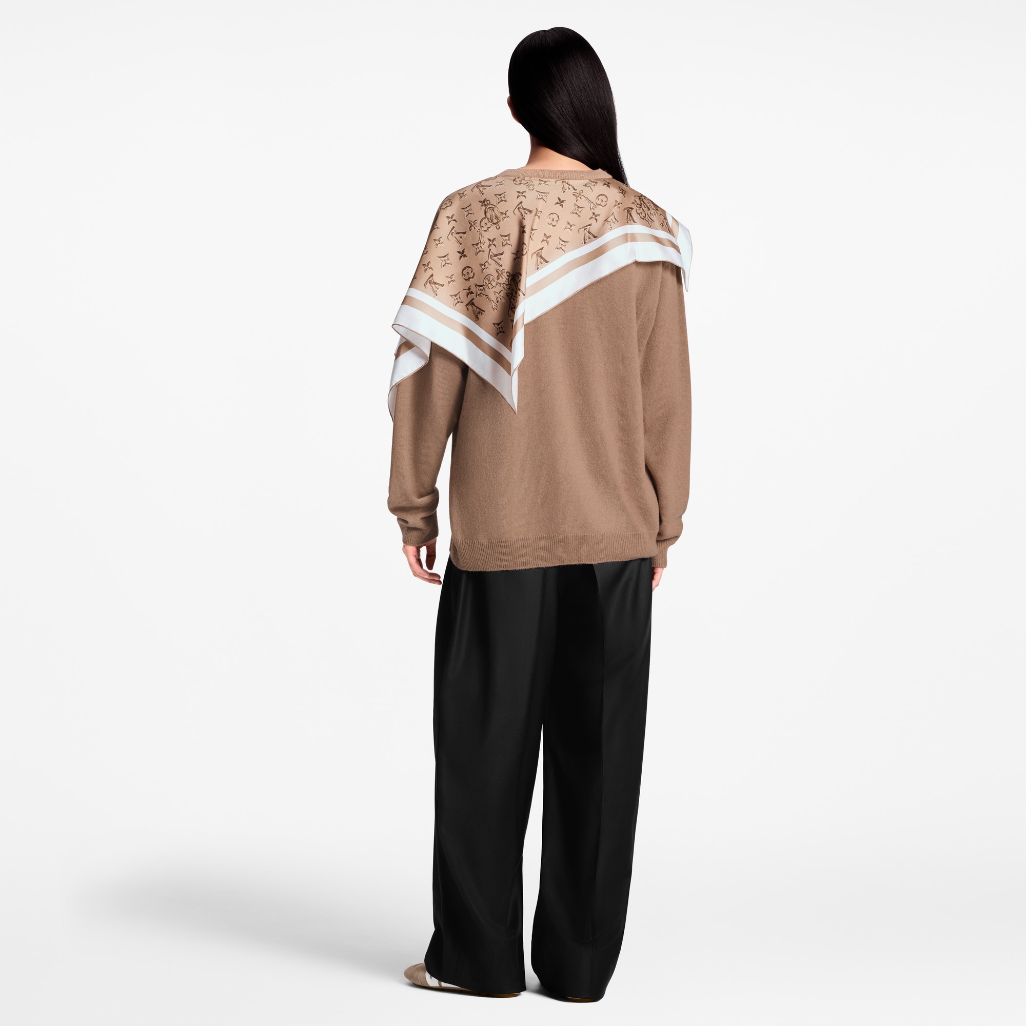 Silk Insert Cashmere Pullover  in Women