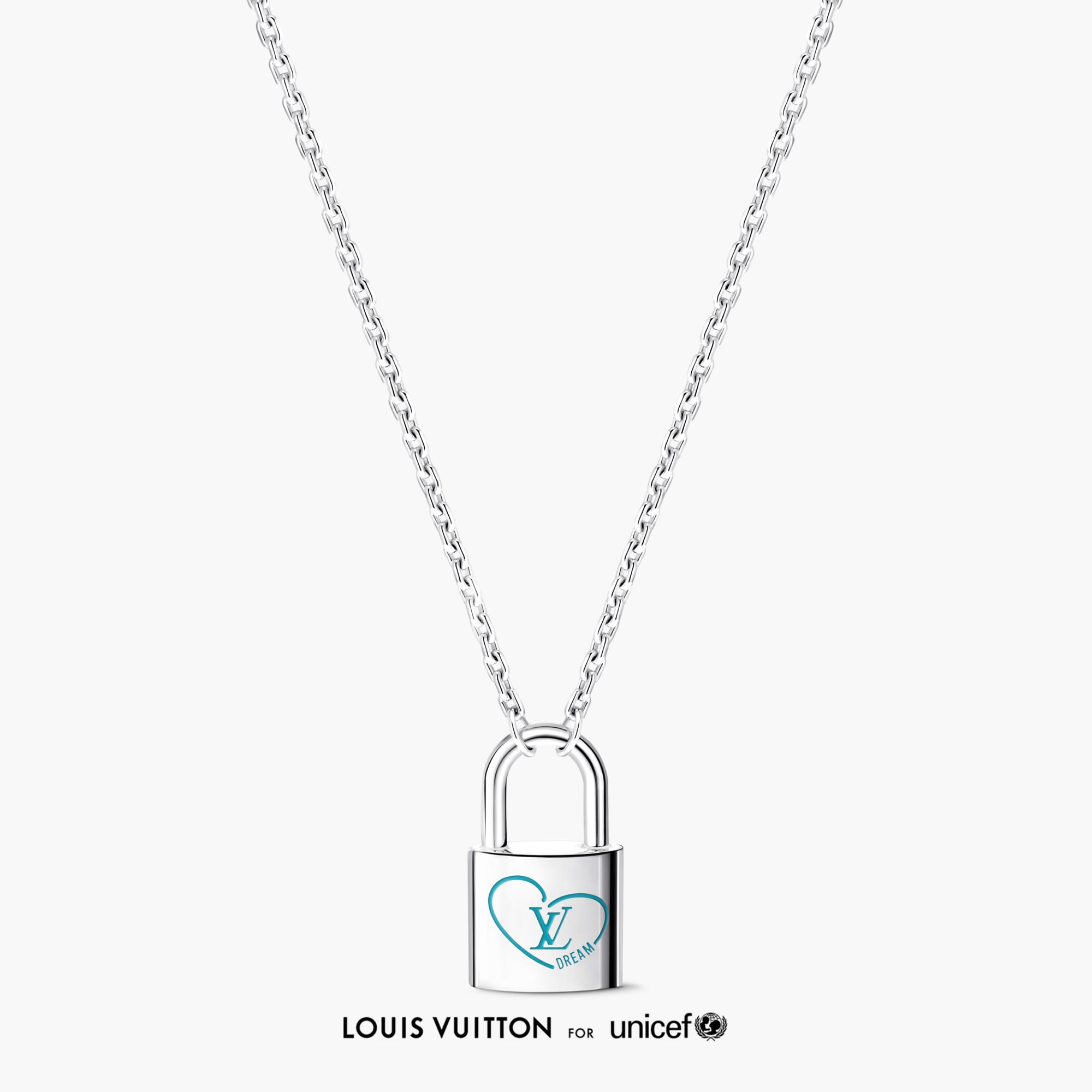 Silver Lockit x Felix Pendant, Silver and Blue Lacquer