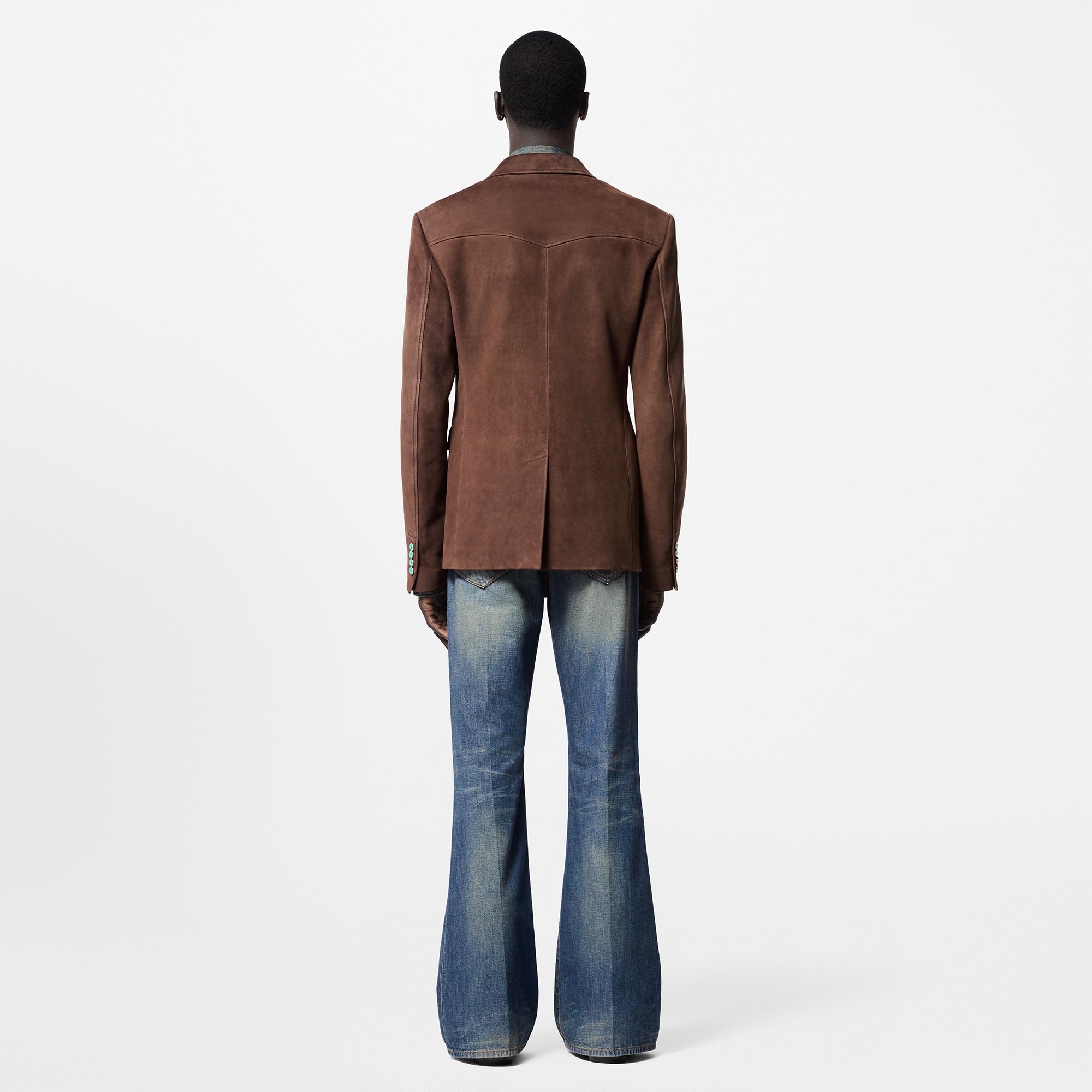 Single-Breasted Nubuck Leather Jacket  in Men