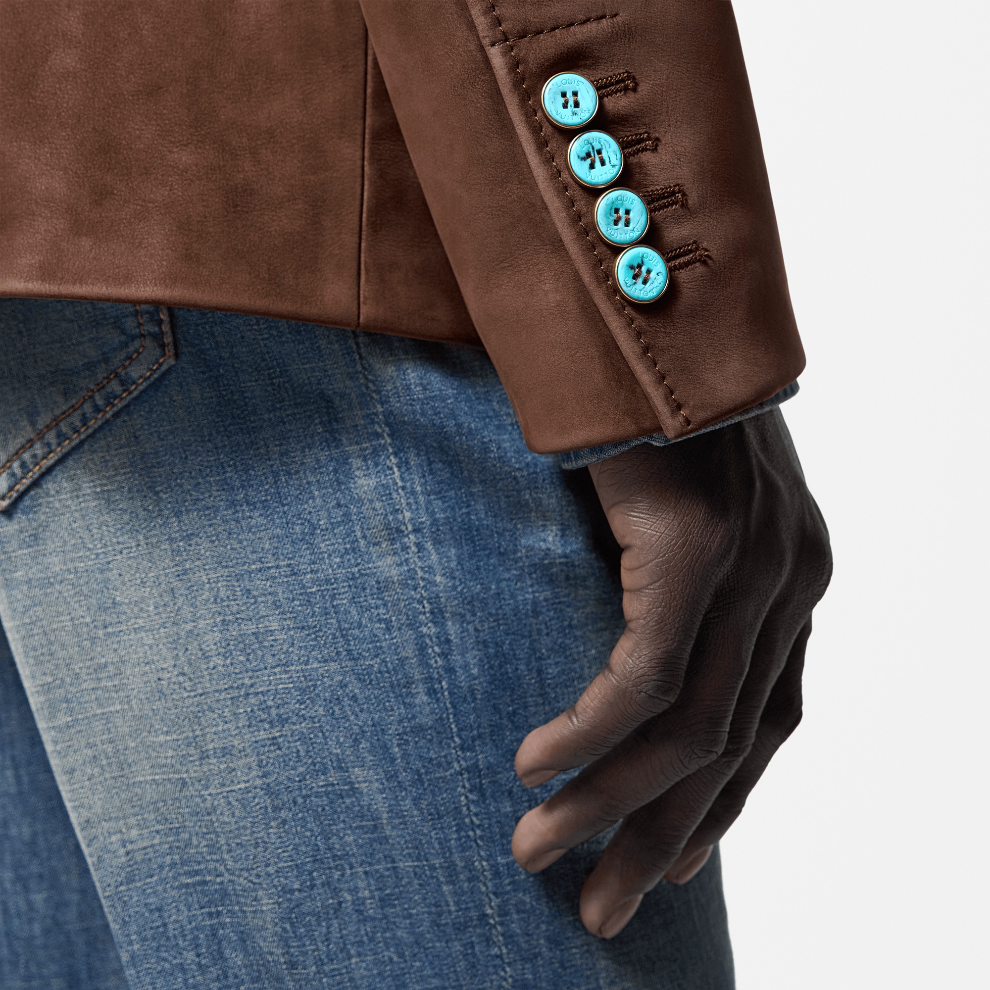 Single-Breasted Nubuck Leather Jacket  in Men
