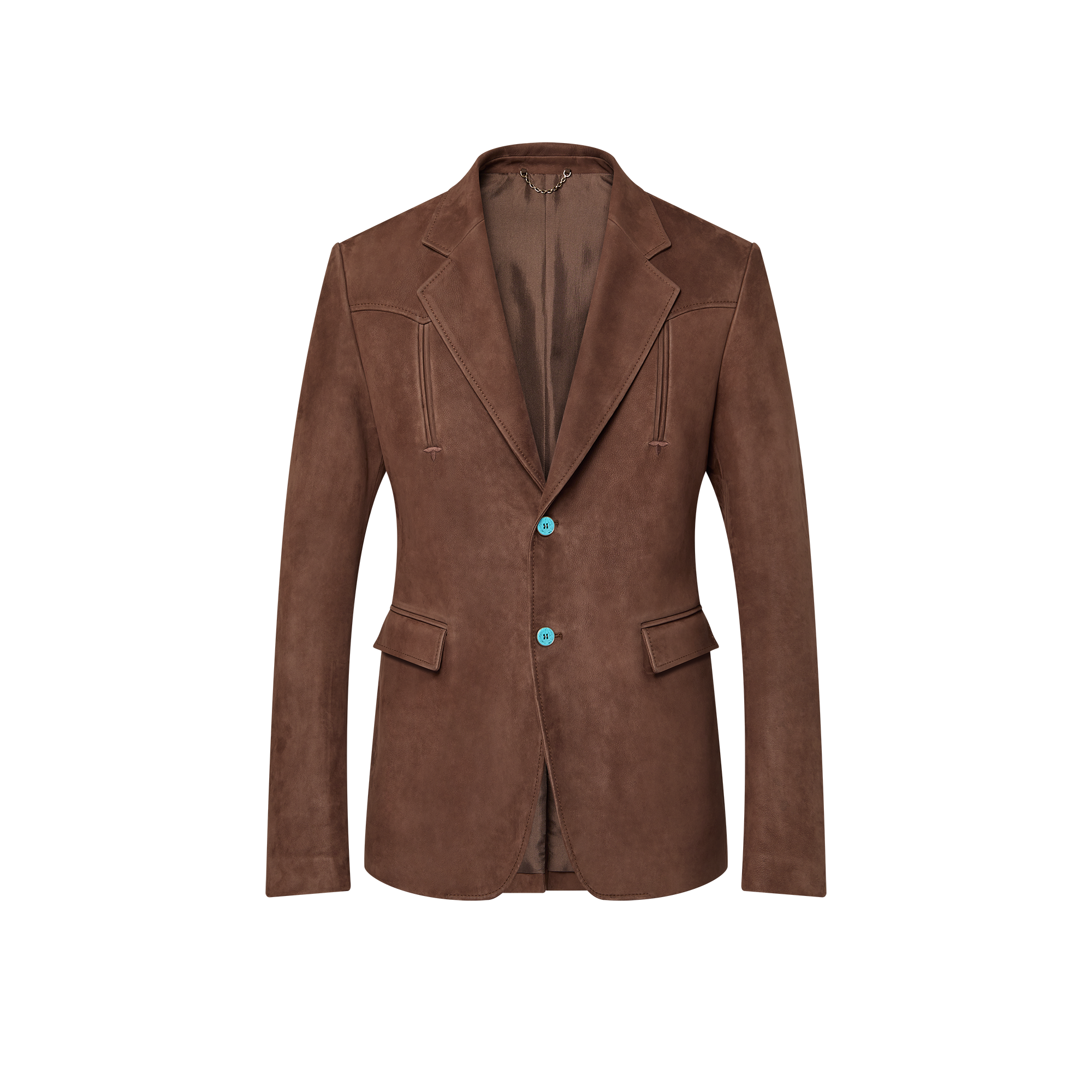 Single-Breasted Nubuck Leather Jacket  in Men