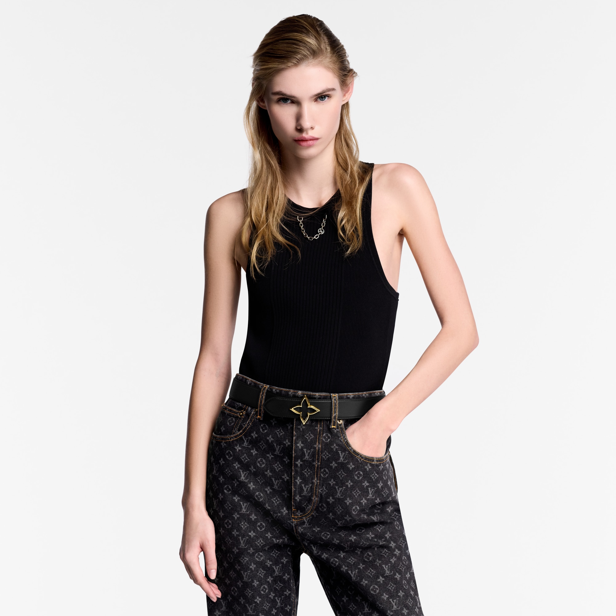 Slim Flower 35mm Reversible Belt Monogram in Women