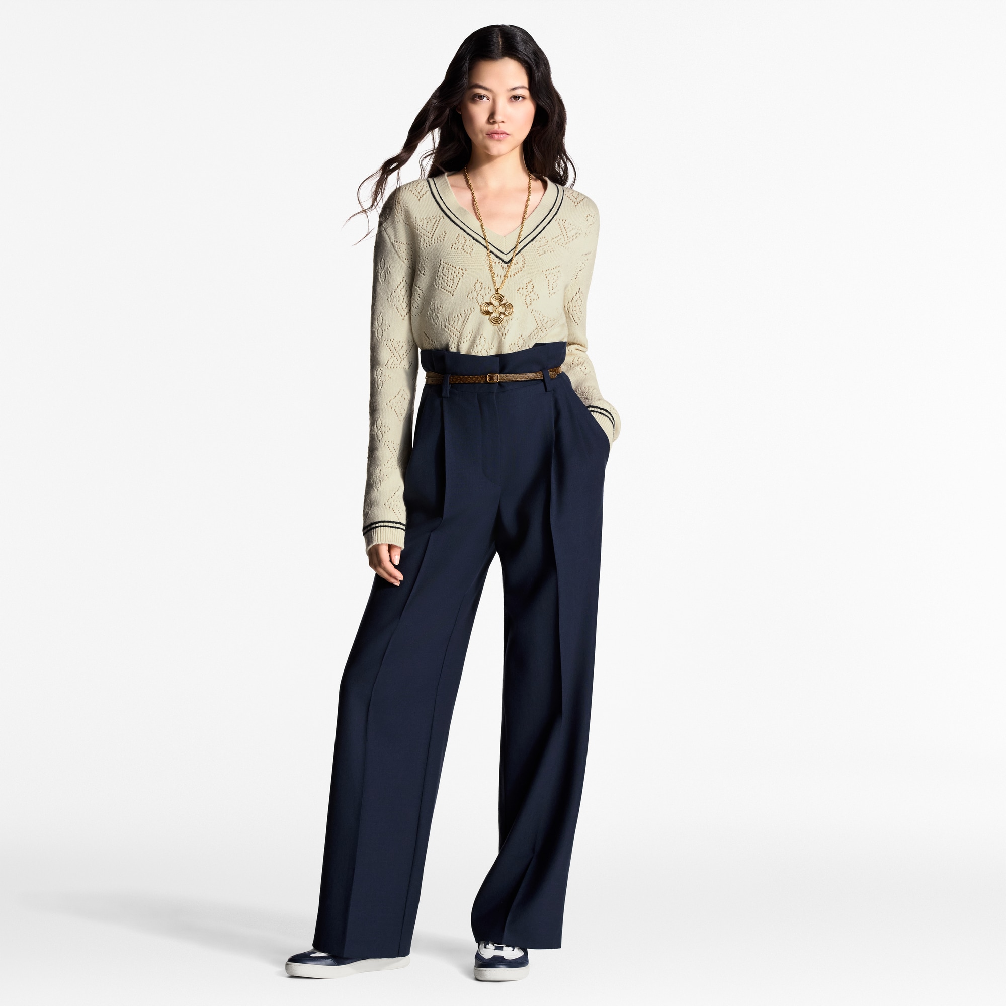 Stripe Accent Pullover   in Women
