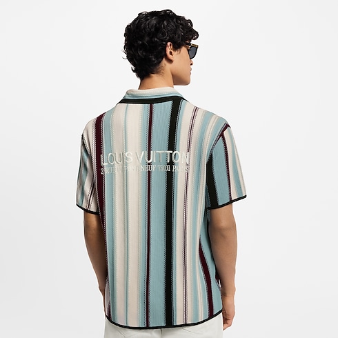 Striped Crochet Short-Sleeved Shirt in Men's Ready-to-Wear Shirts collections by Louis Vuitton (Product zoom)