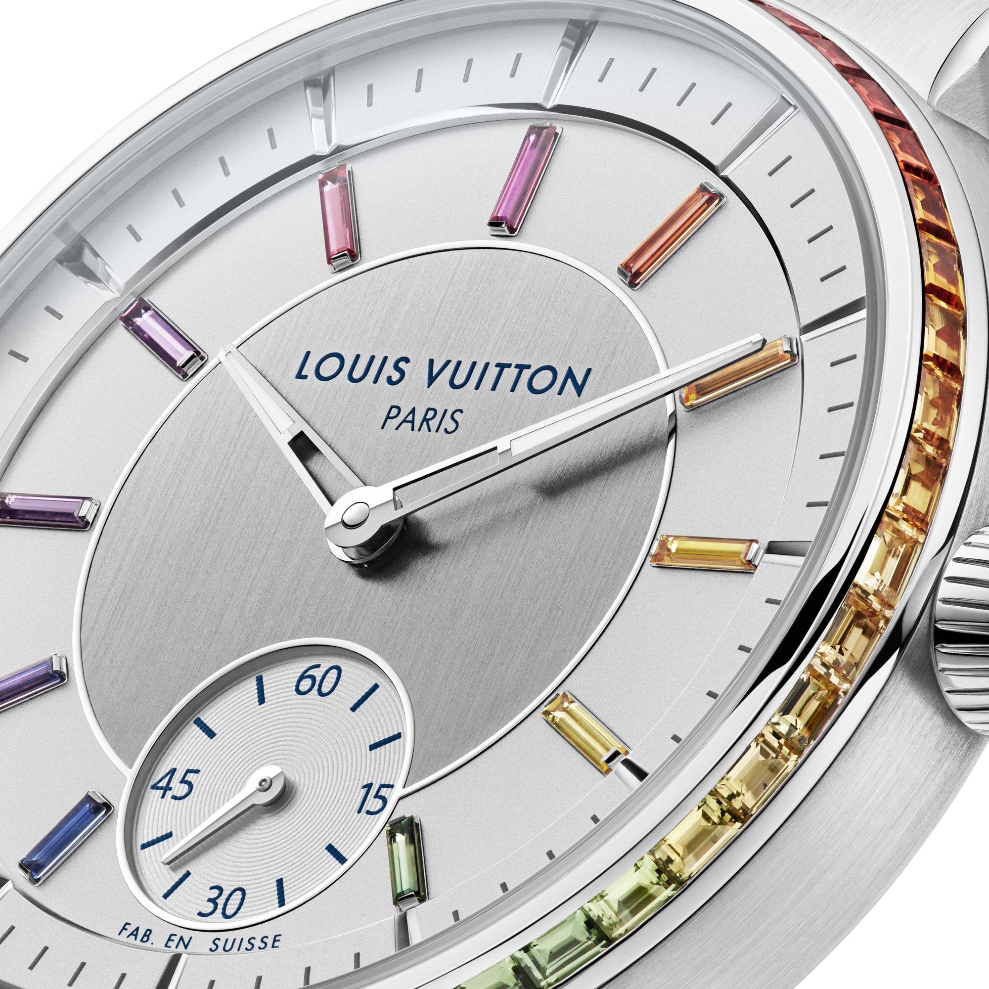 Tambour, Automatic, 40mm, Platinum, sapphires and rubies  in Watches