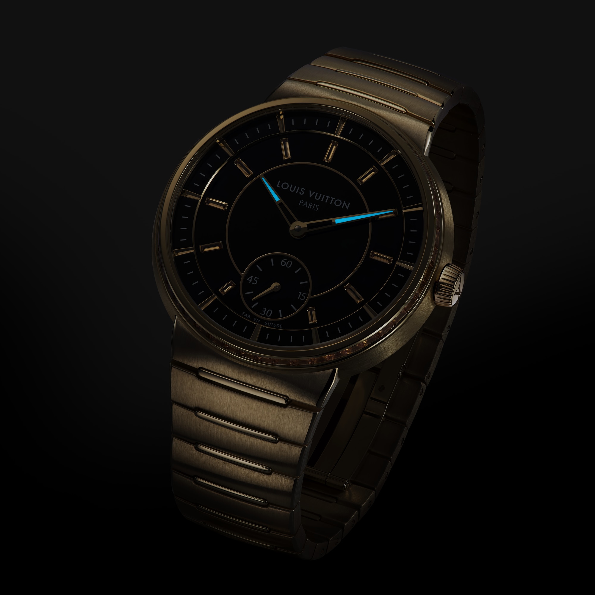 Tambour, Automatic, 40mm, Yellow Gold, onyx, sapphires  in Watches