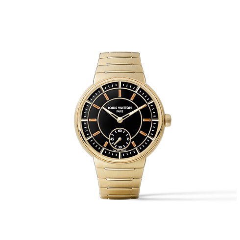 Tambour, Automatic, 40mm, Yellow Gold, onyx, sapphires in Watches's All Watches } collections by Louis Vuitton (Product zoom)