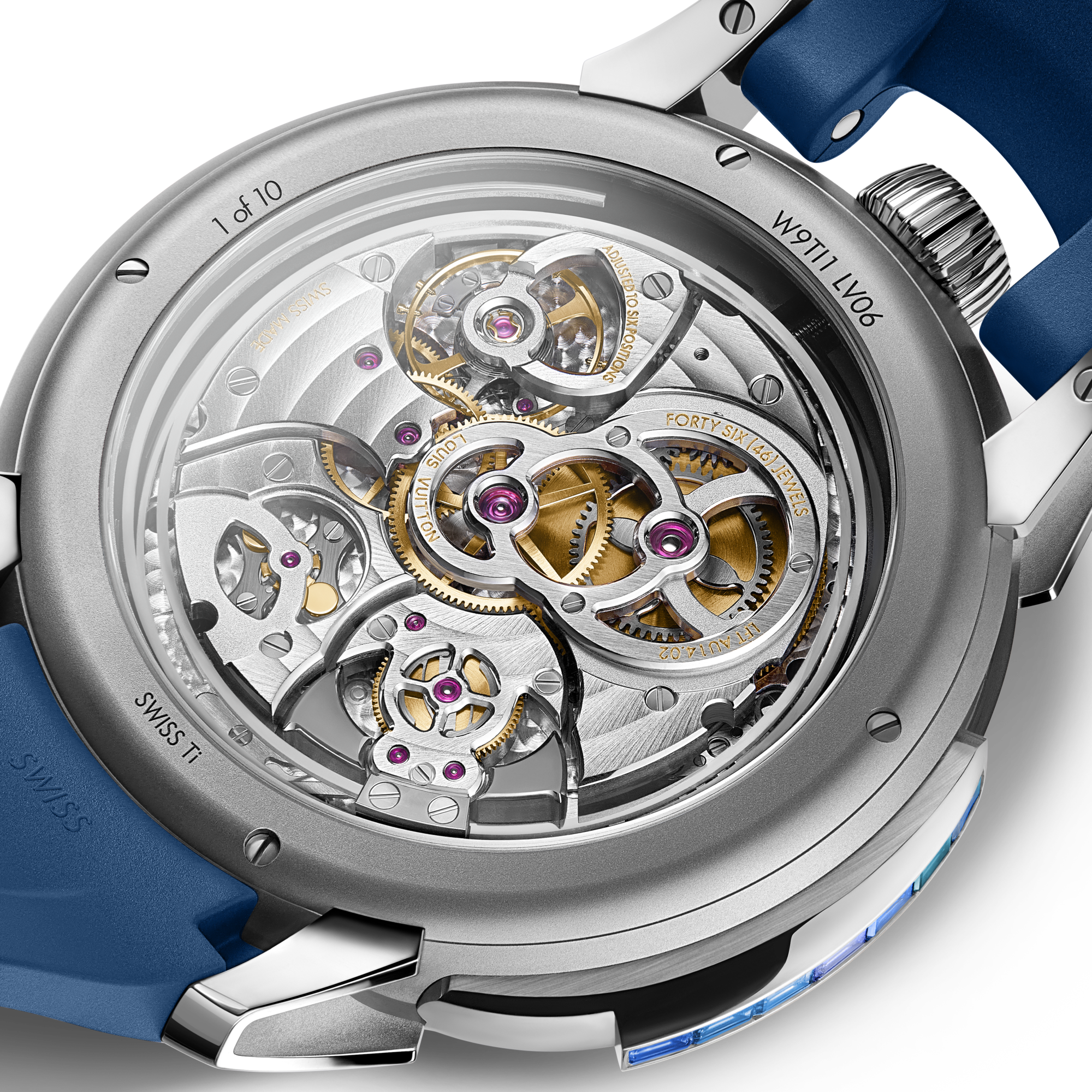 Tambour Taiko Galactique, Manual, 46.7mm, Titanium and White Gold  in Watches