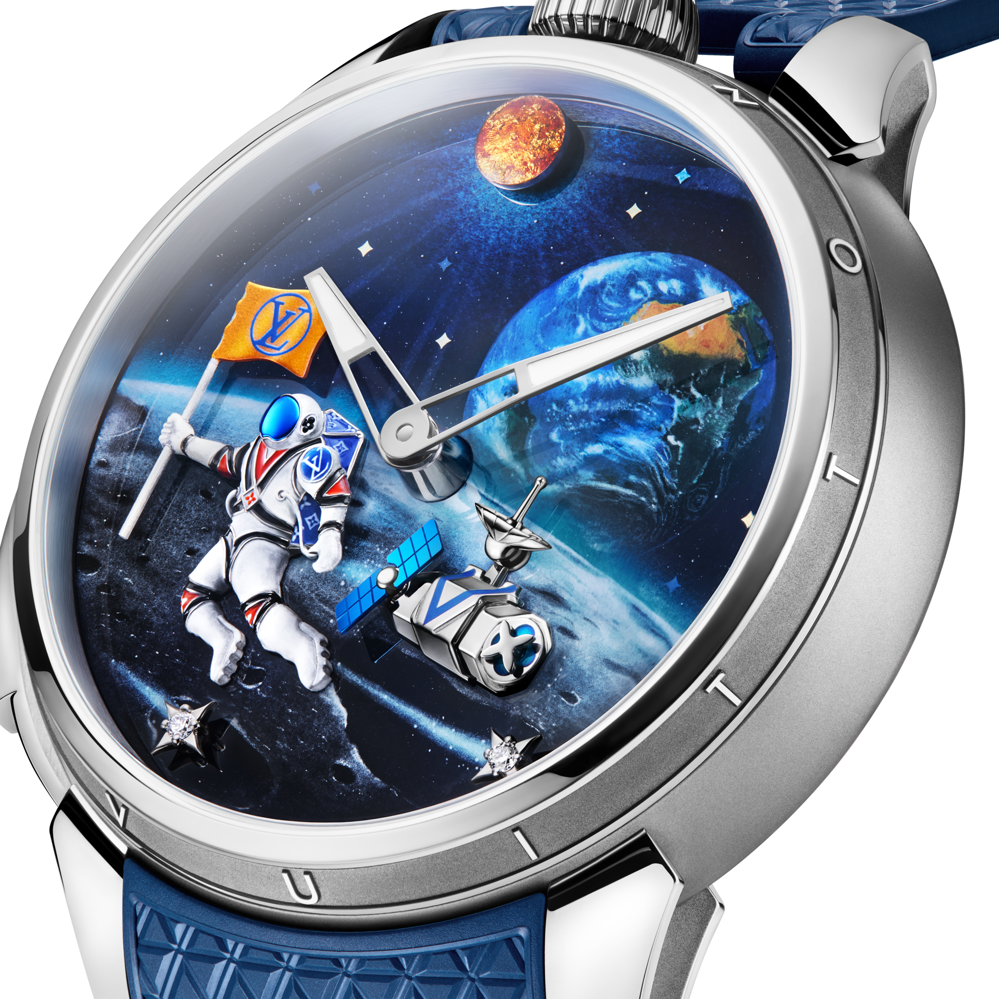 Tambour Taiko Galactique, Manual, 46.7mm, Titanium and White Gold  in Watches