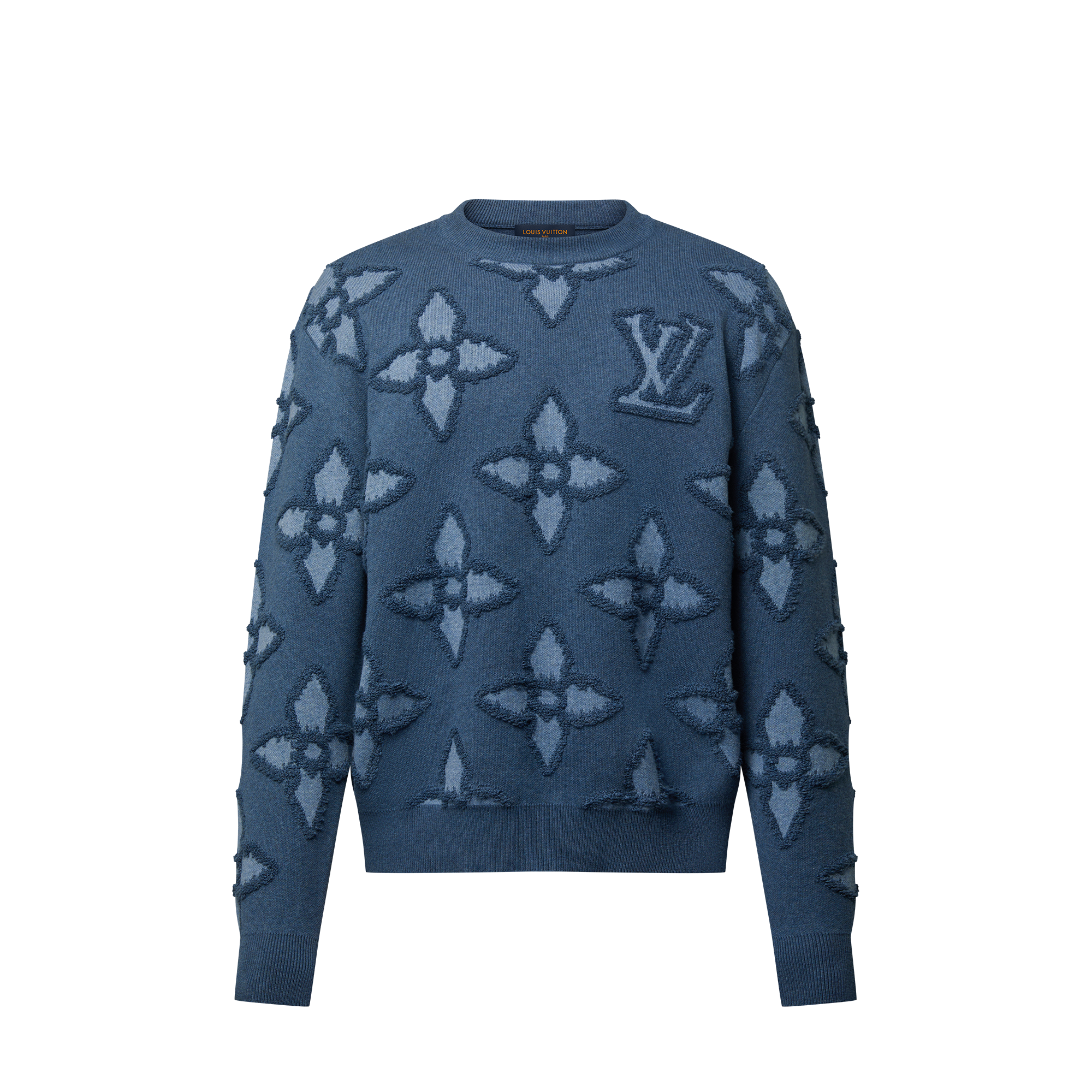 Textured Cotton Crewneck    in Men