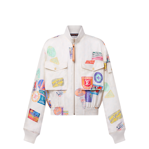 Travel Patch Bomber Jacket in Women's Ready-to-Wear Coats and Jackets collections by Louis Vuitton (Product zoom)