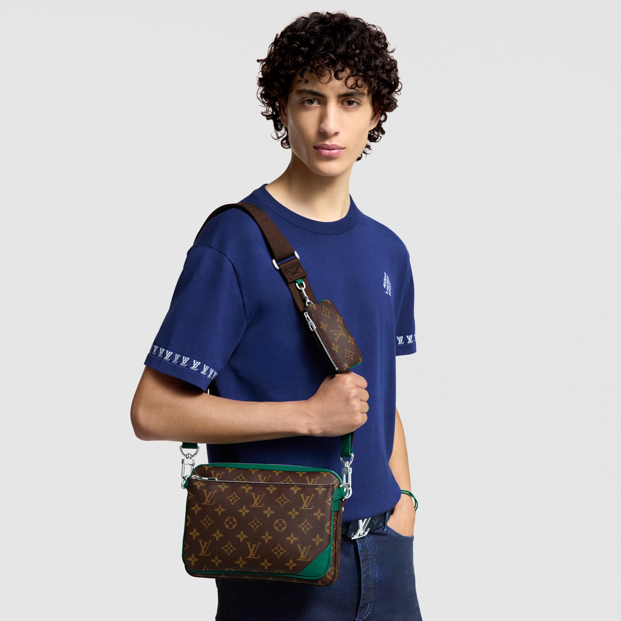 Trio Messenger Monogram Macassar Canvas in Bags and Small Leather Goods