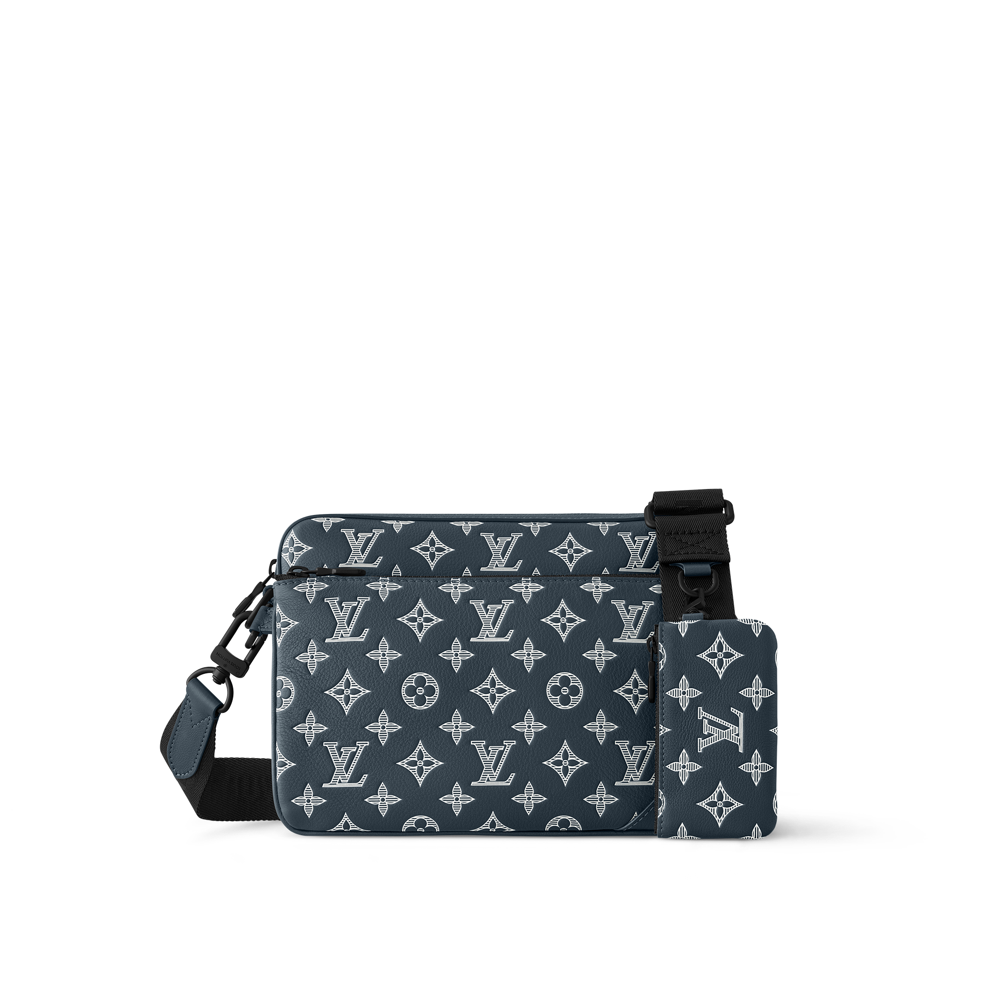 Trio Messenger Monogram Shadow Leather in Men