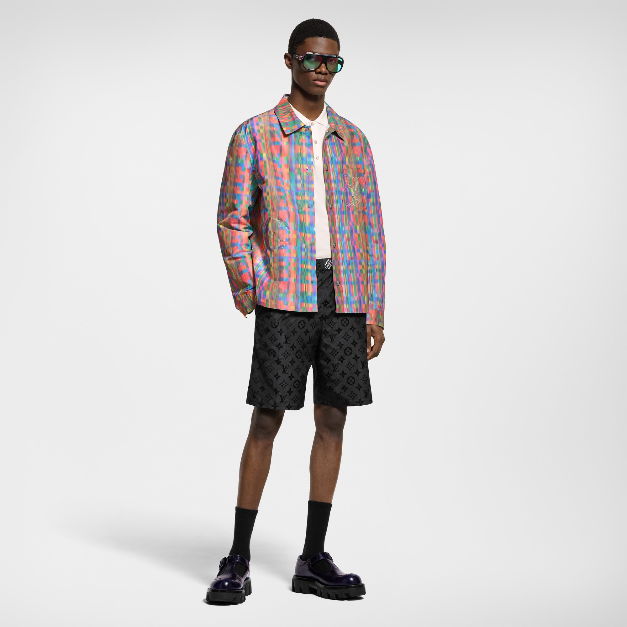 Trompe L’Oeil Printed Overshirt   in Men