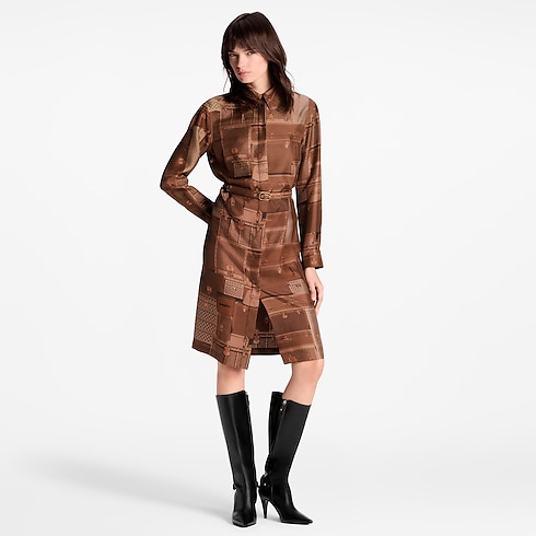 Trunk Print Shirt Dress in Women's Ready-to-Wear Dresses collections by Louis Vuitton (Product zoom)