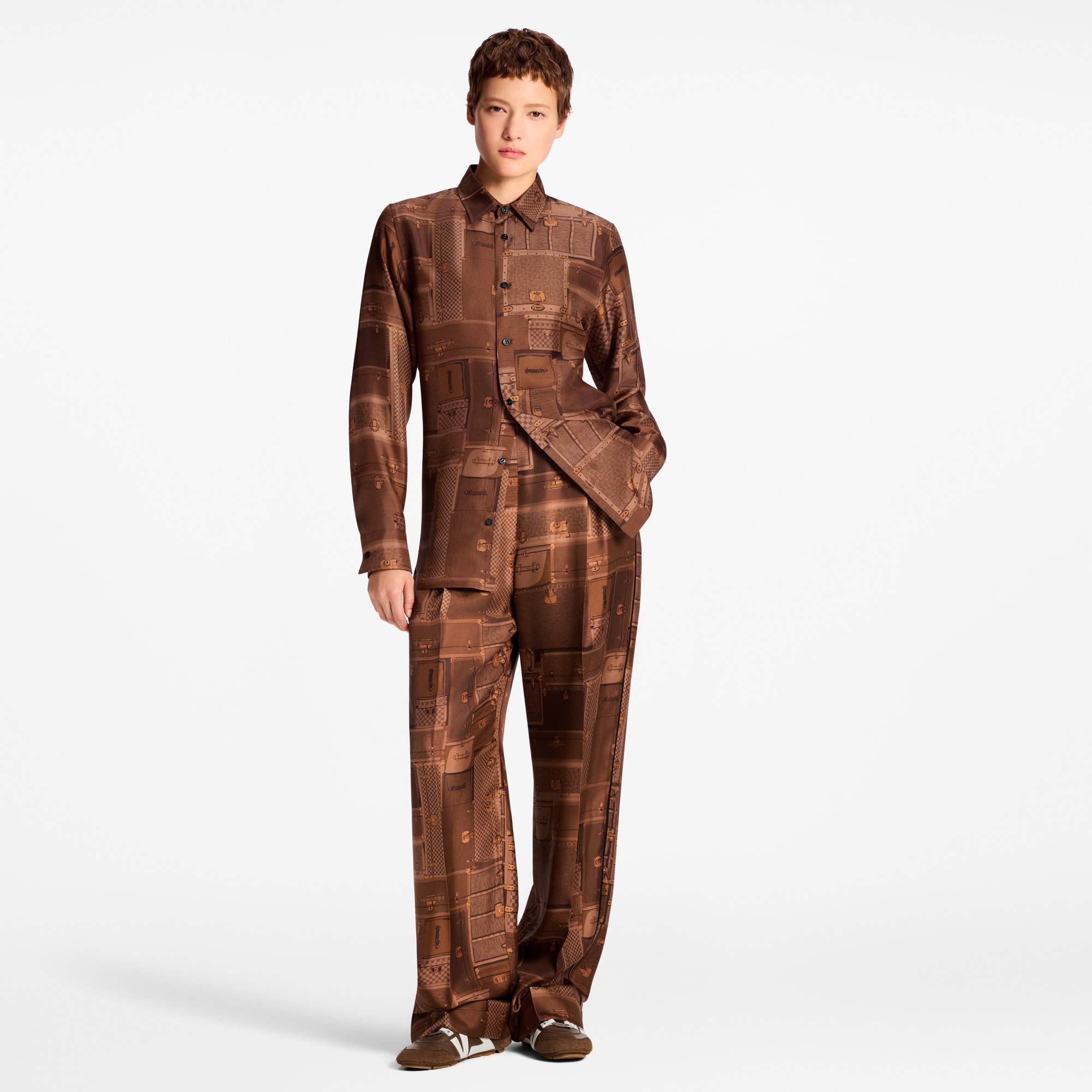 Trunk Print Silk Shirt  in Women