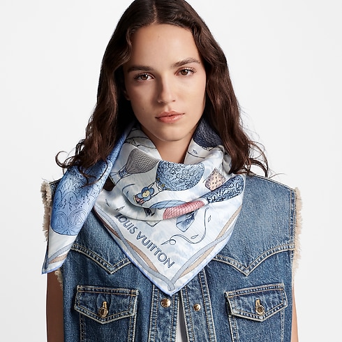 Up And Away Square 90 . in Women's Accessories Silk Squares and Bandeaus collections by Louis Vuitton (Product zoom)