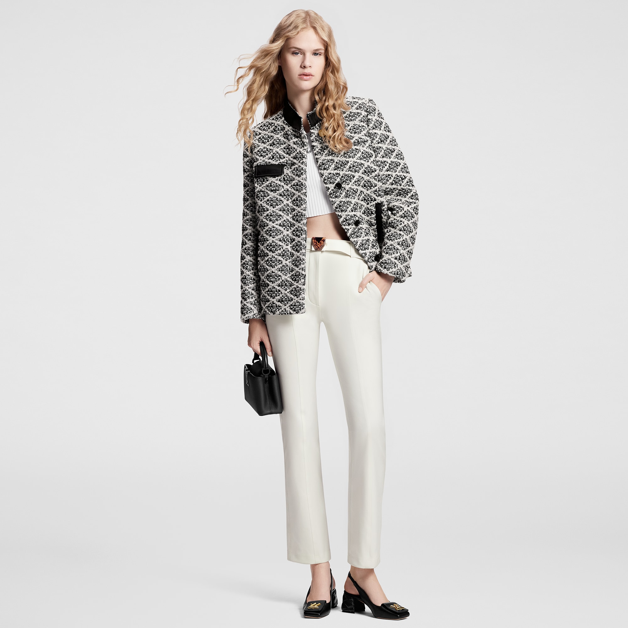 V Buckle Fitted Pants  in Men