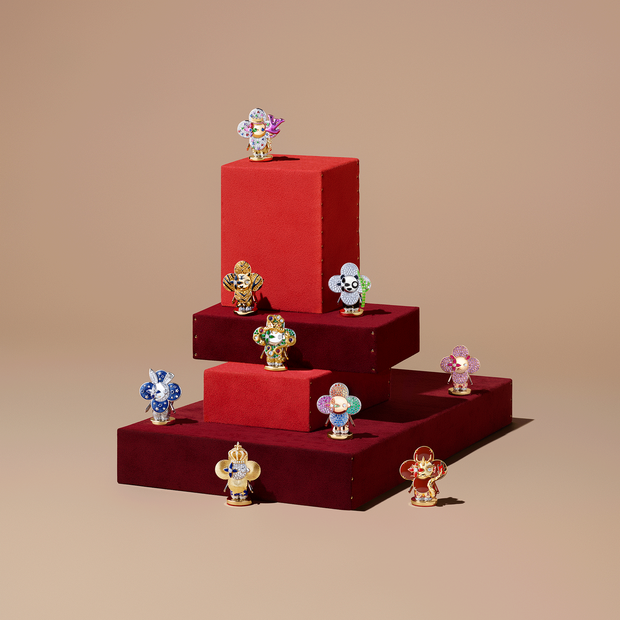 Vivienne Celebration Pendant, Yellow Gold, White Gold, Titanium, Diamonds and Colored Gemstones  in Jewellery
