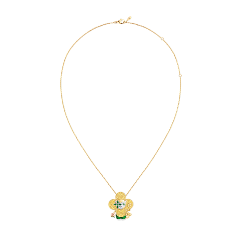Vivienne Monkey Pendant, 3 Golds, Lacquer, Diamonds & Colored Gemstones in Les Extraordinaires's Jewelry Necklaces and Pendants collections by Louis Vuitton (Product zoom)
