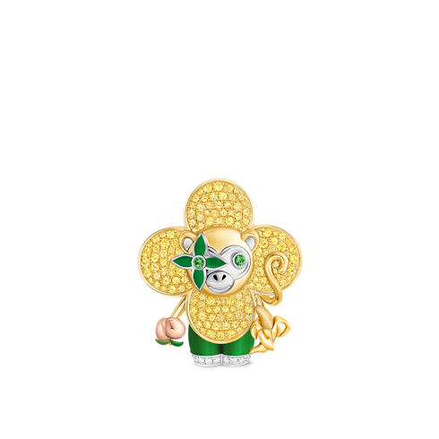 Vivienne Monkey Pendant, 3 Golds, Lacquer, Diamonds & Colored Gemstones in Les Extraordinaires's Jewelry Necklaces and Pendants collections by Louis Vuitton (Product zoom)
