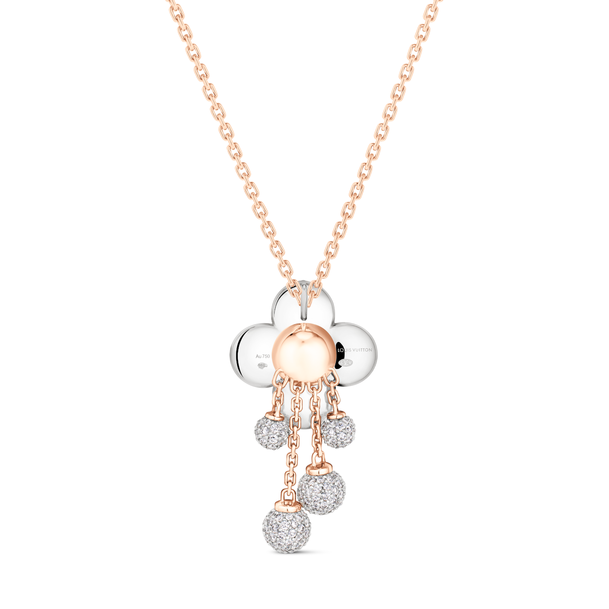 Vivienne Pendant, 3 Golds and Diamonds  in Jewellery
