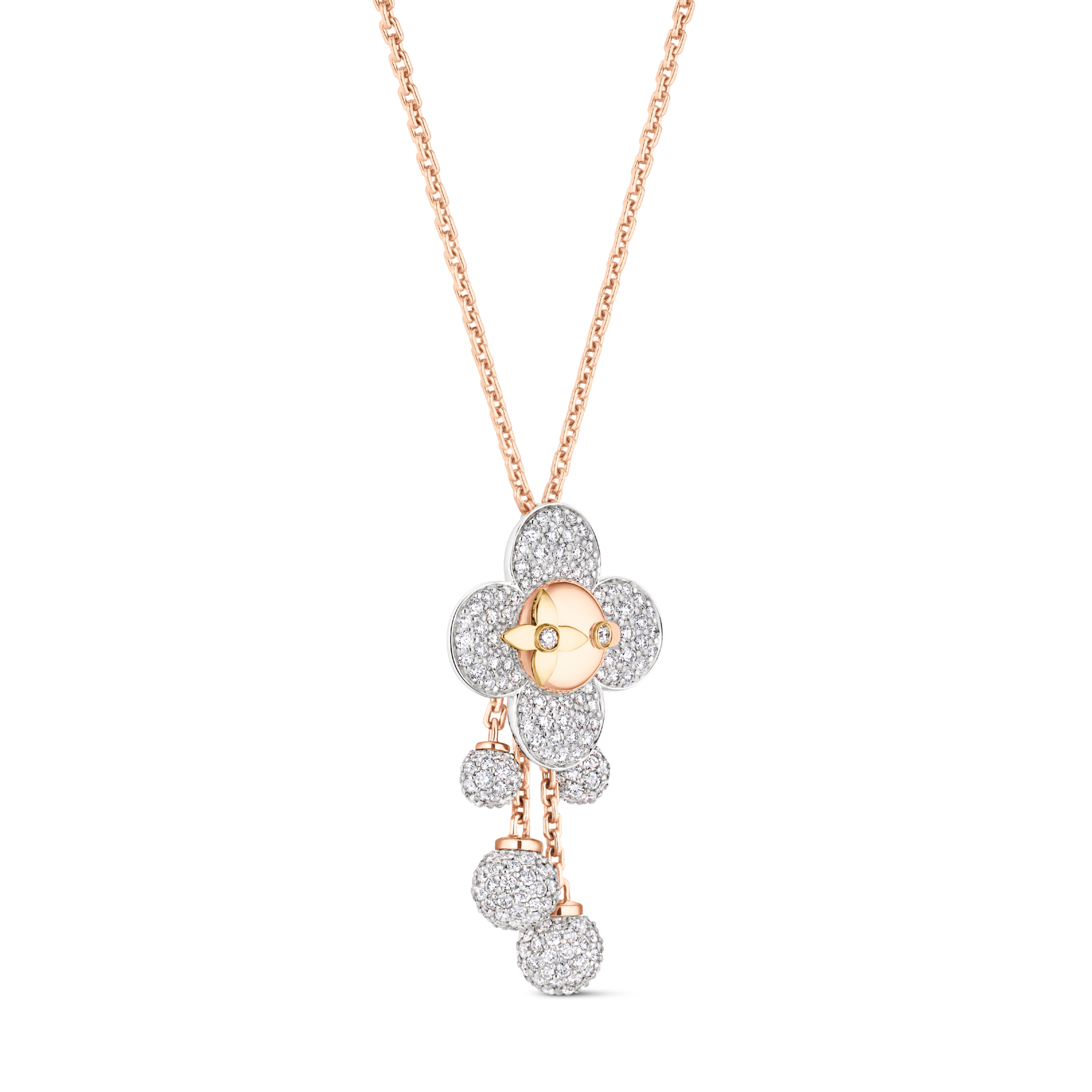 Vivienne Pendant, 3 Golds and Diamonds  in Jewellery
