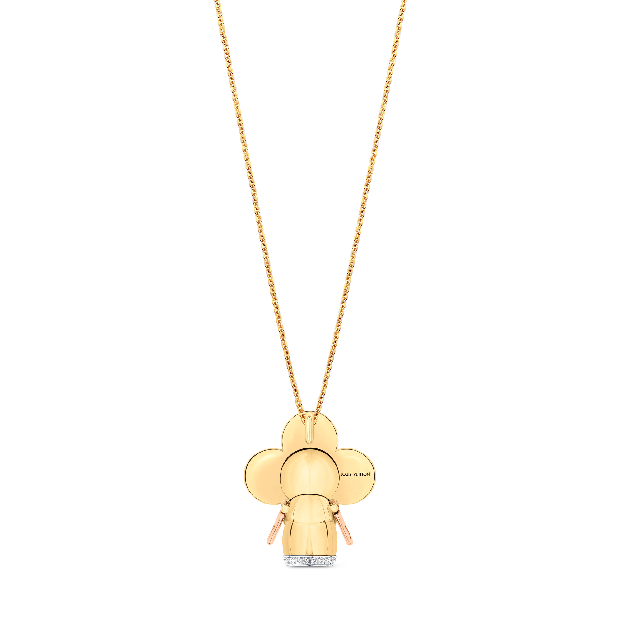 Vivienne pendant, 3 golds, black lacquer & diamonds  in Jewellery