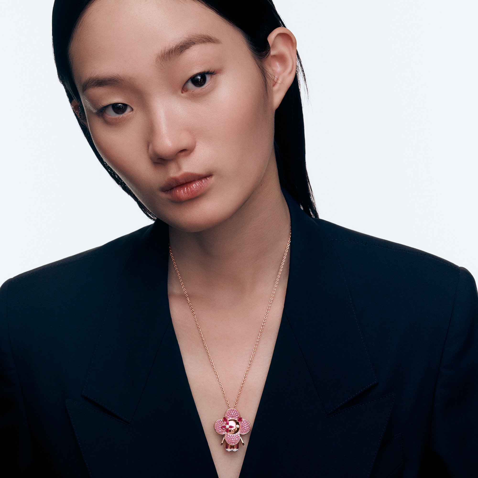 Vivienne Pig Pendant, Pink Gold, Lacquer, Diamonds & Colored Gemstones  in Les Extraordinaires