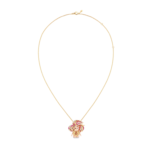 Vivienne Rooster Pendant, 3 Golds, Lacquer, Diamonds & Colored Gemstones in Les Extraordinaires's Jewelry Necklaces and Pendants collections by Louis Vuitton (Product zoom)