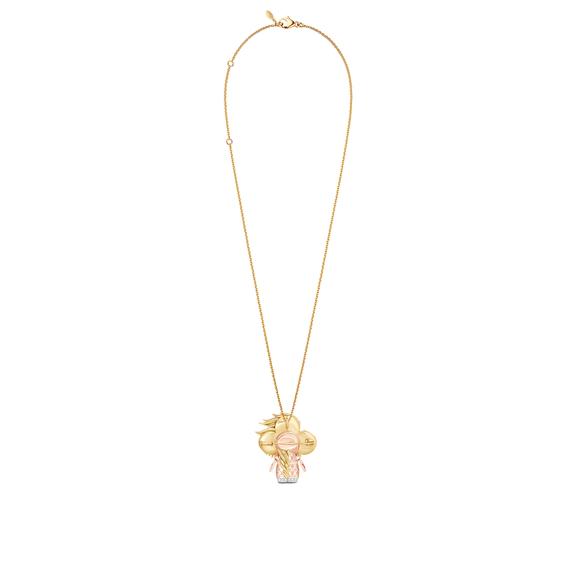 Vivienne Rooster Pendant, 3 Golds, Lacquer, Diamonds & Colored Gemstones  in Les Extraordinaires