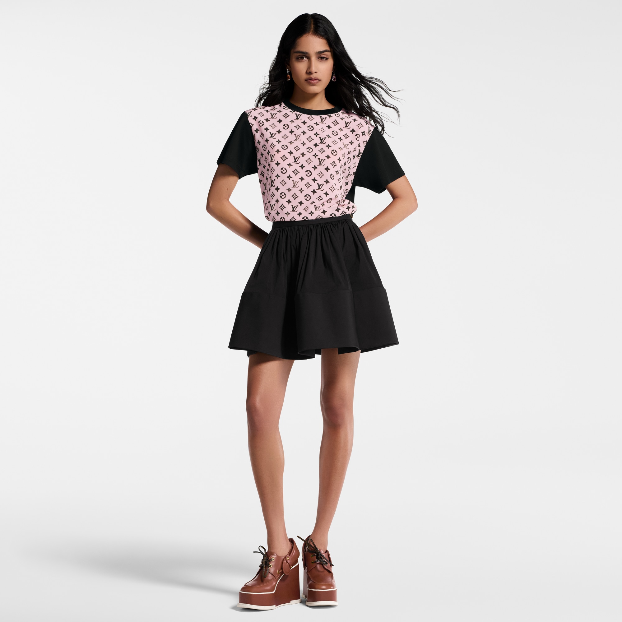 Washed Monogram Front T-Shirt  in Women