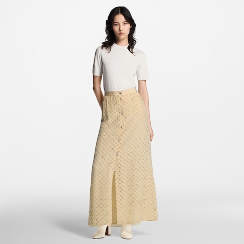 Washed Monogram Maxi Skirt in Women's Ready-to-Wear Skirts and Shorts collections by Louis Vuitton (Product zoom)