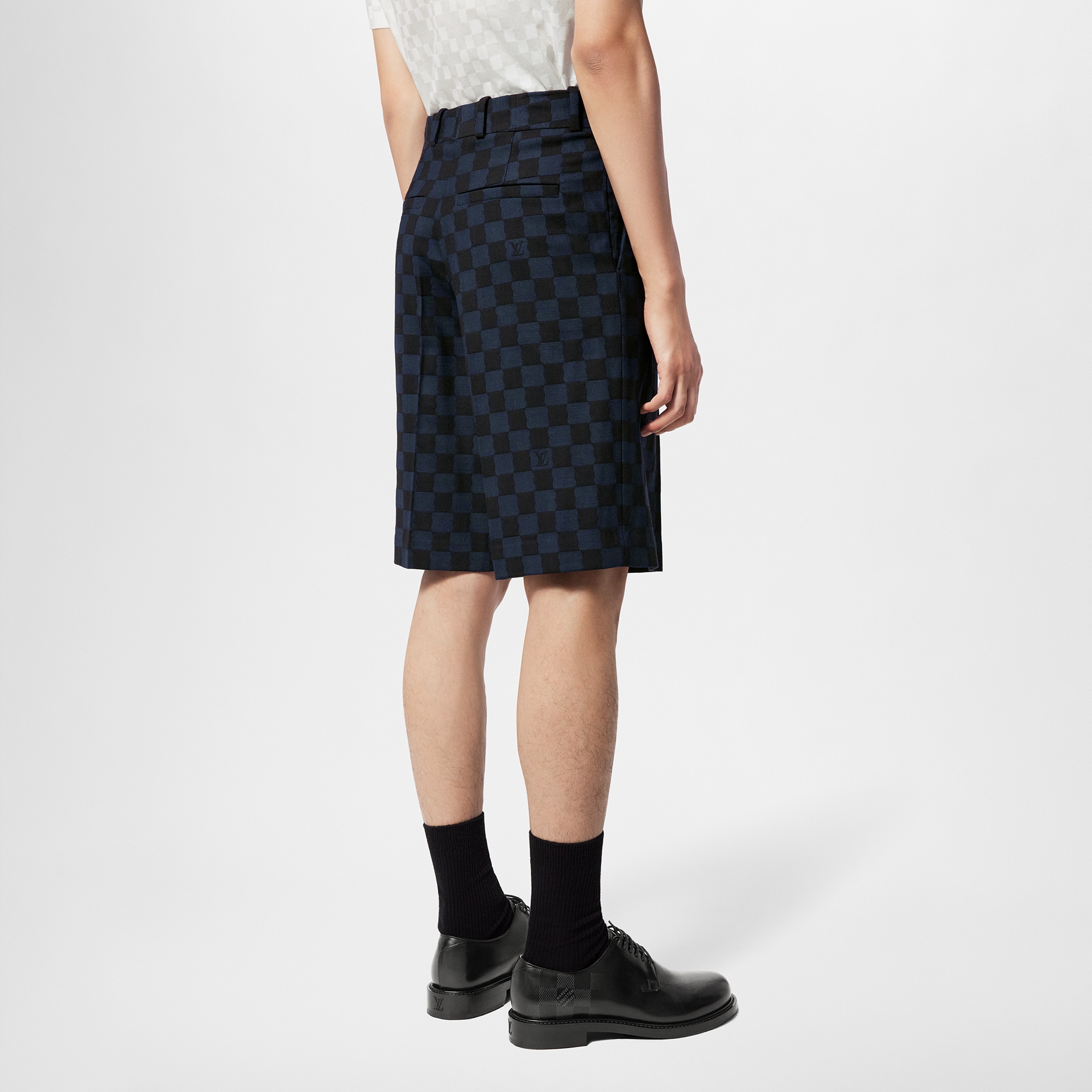Wool Blend Drawstring Shorts  in Men