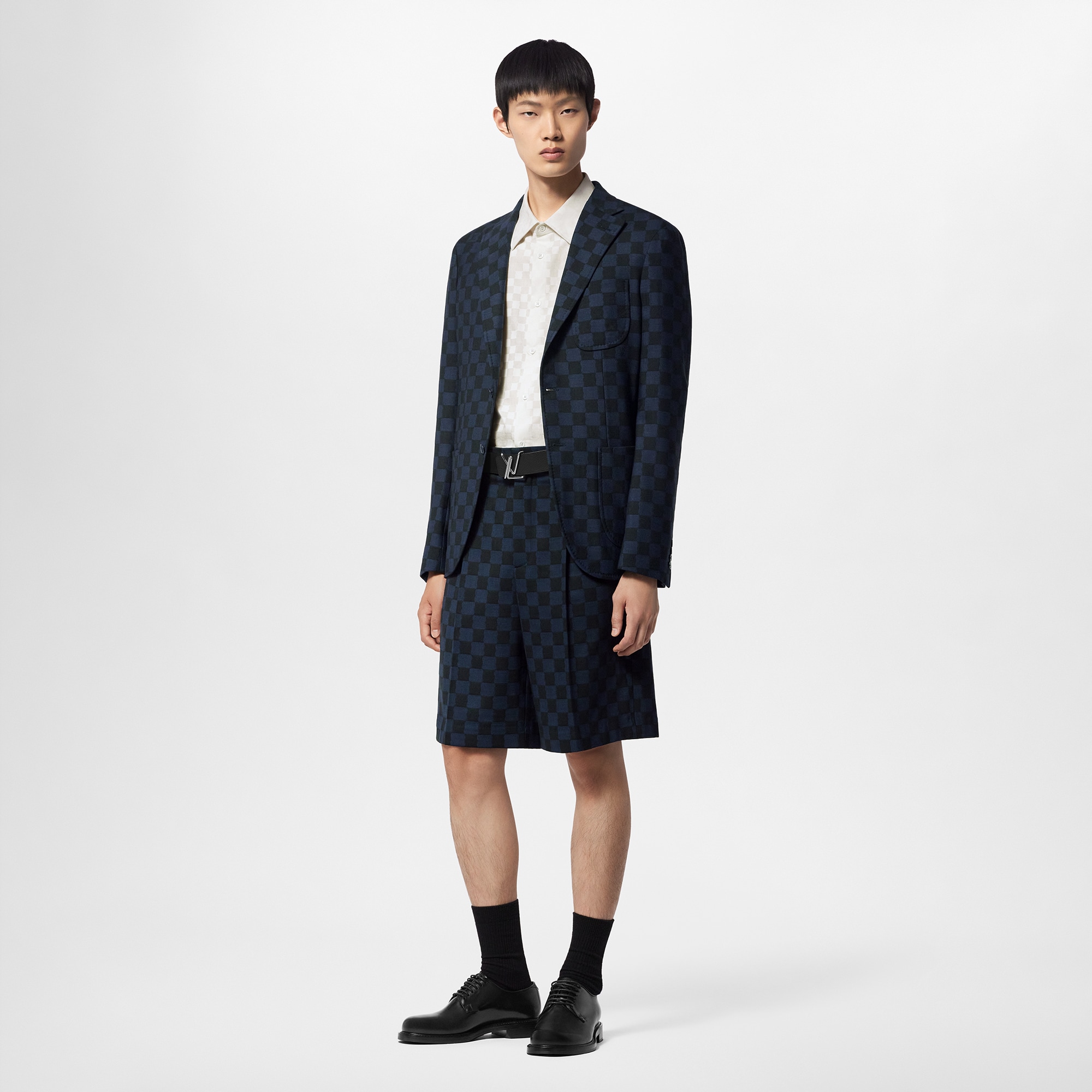 Wool Blend Drawstring Shorts  in Men