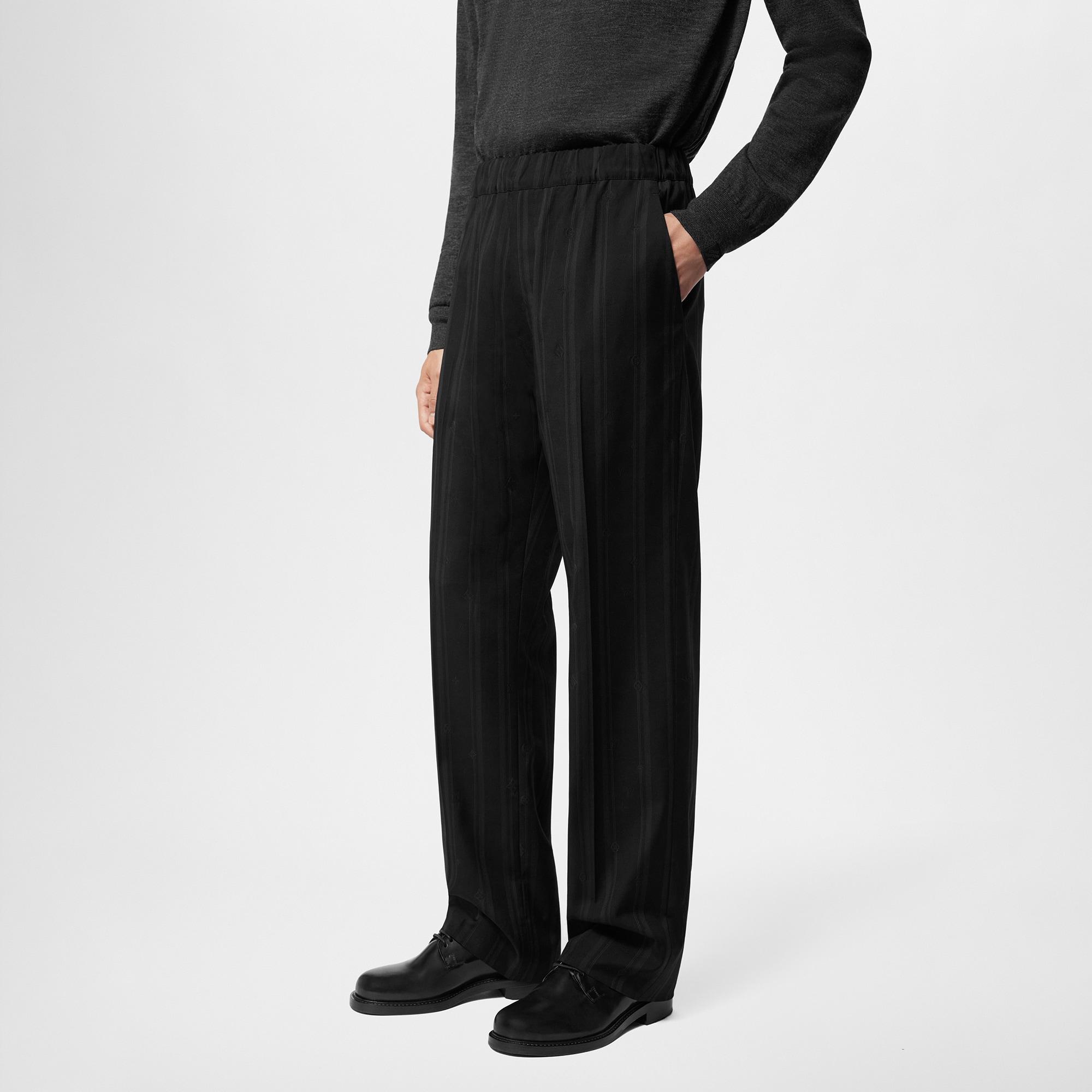 Wool Drawstring Pants  in Men