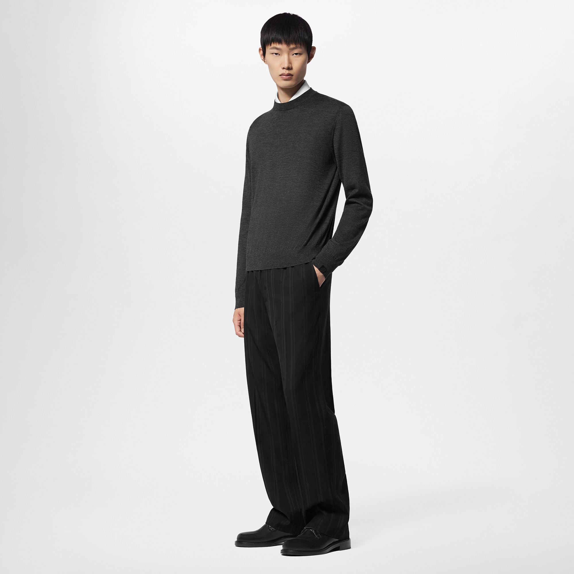 Wool Drawstring Pants  in Men