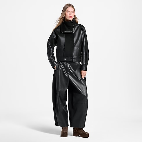 Wool Insert Leather Balloon Pants in Women's Ready-to-Wear Pants and Shorts collections by Louis Vuitton (Product zoom)