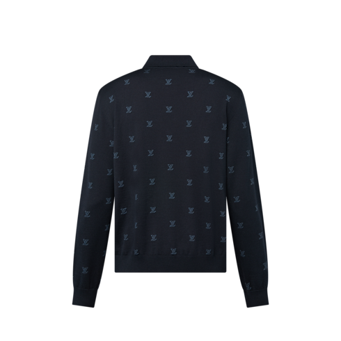 Wool, Silk And Cashmere-Blend Long Sleeve LV Blason Polo in Men's Ready-to-Wear All Ready-to-Wear collections by Louis Vuitton (Product zoom)