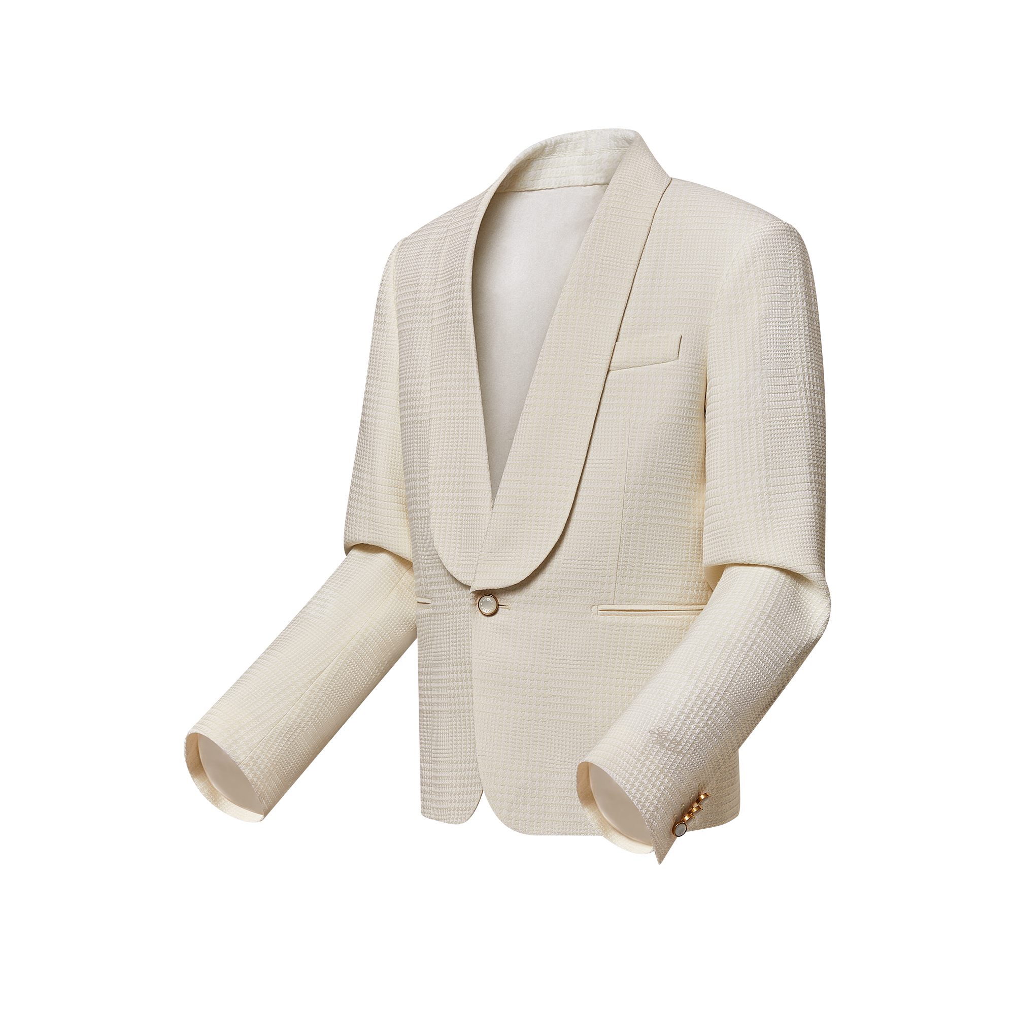 Wool-Silk Blend Single-Breasted Evening Jacket  in Men