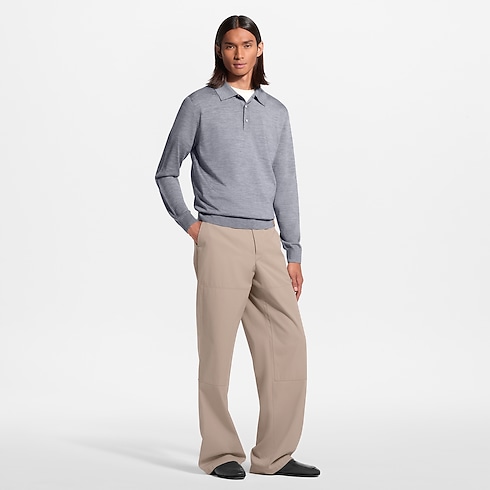Wool Silk Cashmere Long-Sleeved Polo Shirt in Men's Ready-to-Wear All Ready-to-Wear collections by Louis Vuitton (Product zoom)
