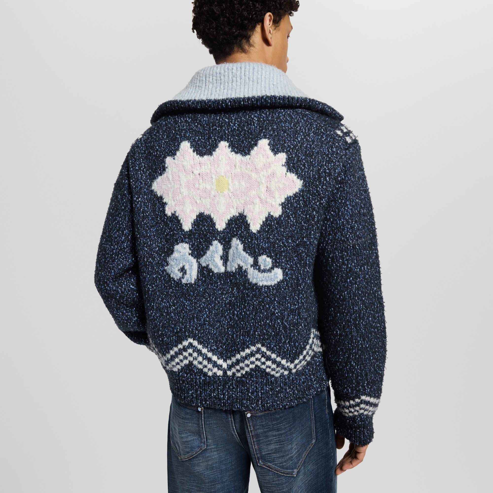 Zippered Knitted Blouson  in Men